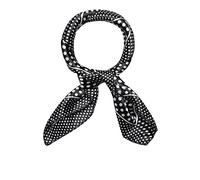 sourcing map Femme Tache Imprimé Carré Écharpes Foulard Cou Écharpe Blanc-Pois Points bleus taille unique
