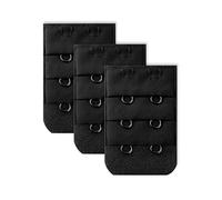 Sourcingmap Femmes 3 rangées 2 sous-vêtements soutien-gorge extender soutien-gorge extension sangle adaptateur Noir 3 rangées 2 crochet 3 pièces