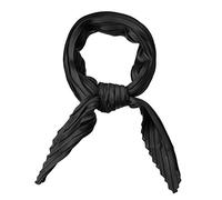 sourcing map Femmes Plissé Rhombe Tête Écharpe Enveloppes Foulard Bandana Couleur Unie Noir 104x42cm / 40.94x16.54 (L * W)