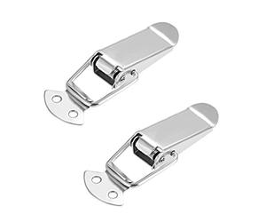 sourcing map Fermeture à Levier Fermoir Ressort acier Inox 304 bascule fort Loquet anneau Collier 2pc mesure 90mm