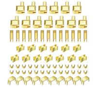 sourcing map Fermeture Éclair Réparation Trousses, #5 Métal Loquet Coulissant Retenues Boîte & Insertion Épingles & Haut Bas Bouchons pour Sac Manteau Fermetures Remplacement (75pcs, Doré)