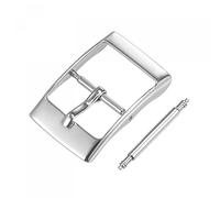 sourcing map Fermoir de Bracelet de Montre Remplacement Acier Inox Poli Argenté PVD Boucle pour 16mm Largeur Montre Bracelets avec Ressort Barre