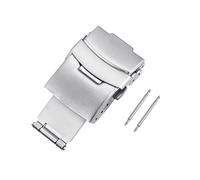 sourcing map Fermoir Montre Déployante Boucle Pousser Bouton Pliant Rapide Libération pour 20mm Cuir Bracelet Bracelet Argenté