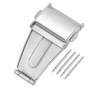 sourcing map Fermoir Montre Déployante Boucle Poussez Bouton 19mm Largeur Acier INOX Bracelet Rallonge Argenté