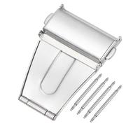sourcing map Fermoir Montre Déployante Boucle Poussez Bouton 25mm Largeur Acier INOX Bracelet Rallonge Argenté