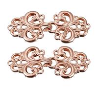 sourcing map Fermoirs à cape vintage en forme de fleur à coudre avec crochets et œillets pour pull, col châle, cardigan, boucles pour vêtements, cuivré