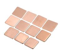 sourcing map Feuille de Cuivre pour Dissipateur Thermique 15mm x 15mm Différentes Épaisseurs Conductivité Thermique pour refroidissements de Puce Électronique Lot de 22