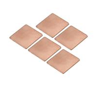 sourcing map Feuille de Cuivre pour Dissipateur Thermique Épaisseur de 1,2 mm, 20 x 20 mm avec Ruban Adhésif Thermiquement Conducteur pour refroidissements de L'Ordinateur de Bureau, Lot de 5