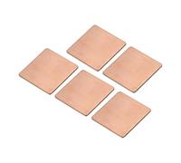 sourcing map Feuille de Cuivre pour Dissipateur Thermique, Épaisseur de 1 mm, 20 x 20 mm, avec Ruban Adhésif Thermiquement Conducteur pour refroidissements du Processeur GPU, Lot de 5