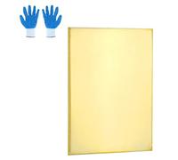 sourcing map Feuille de laiton 3 mm x 50 mm x 100 mm H62 Plaque métallique fine avec gants pour loisirs créatifs, bricolage, modélisme, bijoux, réparation électrique industrielle, doré