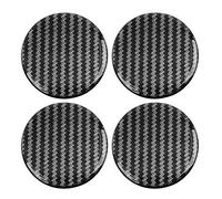 sourcing map Fibre Carbone emblème Voiture Chapeau moyeu Central résine Autocollant 4pcs 50mm