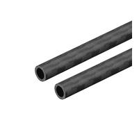 sourcing map Fibre Carbone Rond Tube 6mm x 4mm x 200mm 3K Rouleau Mat Enveloppé Surface pour RC Avion Quadcopter 2Pcs