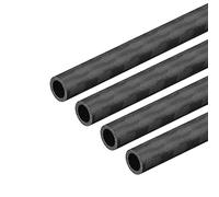 sourcing map Fibre Carbone Rond Tube 6mm x 4mm x 400mm 3K Rouleau Mat Enveloppé Surface pour RC Avion Quadcopter 4Pcs