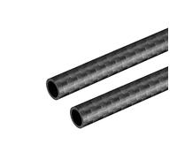sourcing map Fibre Carbone Rond Tube 8mm x 6mm x 330mm 3K Rouleau Mat Enveloppé Surface pour RC Avion Quadcopter 2Pcs