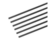 sourcing map Fibre carbone Tige, 4mm x 100mm pour RC Avion Bricolage Outil Aile Tube Quadricoptère Bras, Paquet de 6