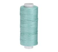 sourcing map Fil ciré plat en polyester 150D tout usage pour travaux manuels en cuir, reliure, réparation de chaussures, vert menthe - 50 m x 0,8 mm