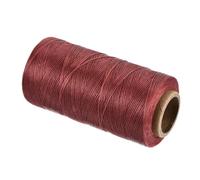sourcing map Fil ciré plat en polyester 210D pour couture du cuir, tissage à la main, reliure, décoration d'intérieur, rouge foncé - 200 m x 1 mm
