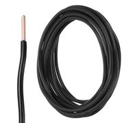 sourcing map Fil électrique de 3 m isolé en cuivre massif 10 AWG THHN pour usage résidentiel, industriel, mise à la terre, puissance électrique pour 600 V, certifié UL, noir