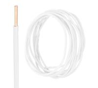 sourcing map Fil électrique de 3 m isolé en cuivre massif 12 AWG THHN pour usage résidentiel, industriel, mise à la terre, classe électrique pour 600 V, certifié UL, blanc