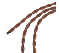 sourcing map Fil électrique torsadé recouvert de tissu 2 conducteurs 18 AWG 5 m - Câble électrique vintage en tissu tissé pour suspension et projet de bricolage, marron clair