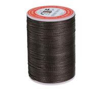 sourcing map Fil rond ciré pour couture de cuir, 85 m, cordon en polyester ciré 0,65 mm, pour travaux manuels en cuir, reliure, bracelets, tressé, gris étain