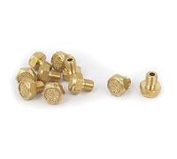 sourcing map Filetage M5 air pneumatique laiton tête plate tranquille mise échappement bruit 10pcs