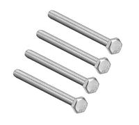 sourcing map Filetage M8 120mm 304 Acier inoxydable Vis de fixation à tête hexagonale 4 Pcs