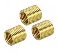 sourcing map Filetage Réduction Écrous Insert M10 x 1mm Mâle à M8 x 1mm Femelle Laiton Adaptateurs 10mm Long Tuyau Raccord Conversion Manchon Réducteur, Paquet de 3