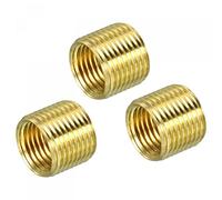 sourcing map Filetage Réduction Écrous Insert M12 x 1mm Mâle à M10 x 1mm Femelle Laiton Adaptateurs 10mm Long Tuyau Raccord Conversion Manchon Réducteur, Paquet de 3