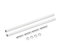 sourcing map Fileté Extension Tige Trousse, M10 Filetage 9.8" Accouplement Écrou Rond Manchon Connecteur avec Fileté Tuyau Hexagonal Écrou, Blanc 2 Ensemble