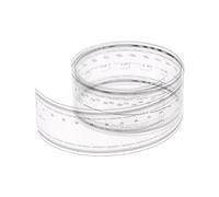 sourcing map Film Flexible Règle 60cm 0.1mm Échelle avec R Angle & Largeur Lignes PET Plastique Pliable Droit Règle Calibration Doux Règle Mesurer Outil pour Usine, Transparent