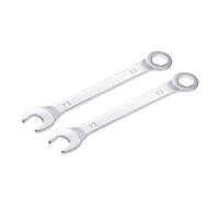 sourcing map Fine Clé Mixte avec Décalage 6 points Terminal et Coudé Ouvert Terminal Métrique Chrome miroir Plaqué Haut Carbone Acier 13mm 2Pcs