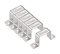 sourcing map Fixation Tuyau Clip Tube Attacher Collier de Serrage Pince U Forme Connecteur Support 38 x 42mm 304 Acier Inox pour Porte Fermé Barre Jambe Canal 6Pcs