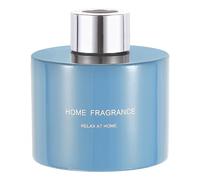 sourcing map Flacon diffuseur vide en verre de 140 ml rechargeable pour accessoires de parfum, aromathérapie, diffuseur à roseaux, bricolage, maison, salle de bain, bleu avec bouchon argenté