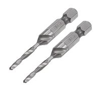 sourcing map Foret et Taraud Combinés 1/4" M3 x 0,5 en acier rapide 2pcs | tige hexagonale métrique non revêtu 4341 outil de taraudage de forage à flûte en spirale