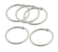 sourcing map Forme Ronde en métal Porte-clés Agrafe Chaîne Diamètre 4cm 5pcs