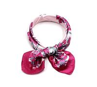 sourcing map Foulard carré femme foulard imprimé léopard rayé à pois motif foulard foulard Floral rose 1pcs