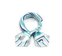 sourcing map Foulard carré femme foulard imprimé léopard rayé à pois motif foulard foulard Nouveauté bleu blanc 1pcs