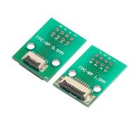 sourcing map FPC FFC Lot de 2 cartes convertisseur PCB 8P 0,5 mm côté prise, dos 1,0 mm, vers DIP 2,54 mm pour imprimante LCD 3D, appareil photo, DVD, TV