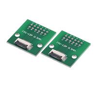 sourcing map FPC FFC PCB Convertisseur Carte 12P 0.5mm on Prise Côté Dos 1.0mm, à DIP 2.54mm pour LCD 3D Imprimante Caméra DVD TV Portable Audio Paquet de 2