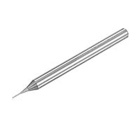 sourcing map Fraise à bout carré en carbure massif de 0,5 mm longue portée CNC 2 cannelures avec col étendu, longueur de coupe de 3 mm, tige de 4 mm
