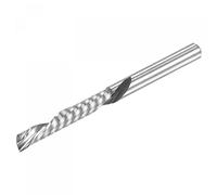 sourcing map Fraise à Queue CNC Toupie Mèche 4mm Tige 4mm x 25mm Gauche Main Carbure Unique Cannelure Spirale Fraise à Coupe Verticale pour Sculpture Acrylique PVC MDF Bois Dur