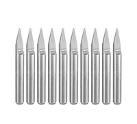 sourcing map Fraise Gravure Bois Pointe Solide Carbure 3.175mm 1/8" Tige 30 Degré 0.5mm Pointe CNC Routeur Outil pour Acrylique PVC MDF PCB Bois Sculpture 10pcs