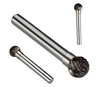 sourcing map Fraise Rotative Lime en carbure de tungstène à double coupe en forme de boule Tige de 6 mm et tête de diamètre 10 mm