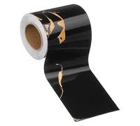 sourcing map Frise de papier peint grain de bois 5,1 x 5 m en PVC autocollant texturé autocollant imperméable pour mur, porte, table, armoires, bureau, noir et doré