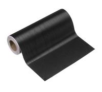 sourcing map Frise de papier peint grain de bois autocollant en PVC texturé imperméable pour sol, porte, table, armoires, bureau, bois noir, 15,2 x 5 m