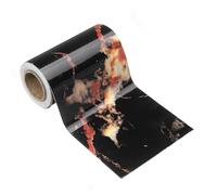 sourcing map Frise de papier peint grain de bois autocollant en PVC texturé imperméable pour sol, porte, table, armoires, bureau, cristal noir, 10,2 x 5 m