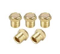 sourcing map Fritté Bronze Échappement a voix basse G - Laiton Corps Plat Pneumatique Air a voix basse Air Flux Vitesse Manette Laiton Flux Contrôle a voix basse 5Pcs G1/8"