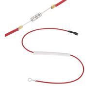 sourcing map Fusible thermique universel pour cuiseur à riz, 192 °C, 10 A, 250 V, fusible thermique en métal avec terminal et manchon en fibre de verre pour autocuiseur électrique, pièce de réparation