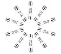 sourcing map Fusibles à Cartouche Tube en Céramique 2A 500V 6x30mm, Fusible à Coupure Rapide Rechange Remplacement pour Amplificateur Lampe à Économie Énergie Ballast, 10 Pièces